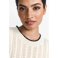 Ajour Crew-neck with contrast