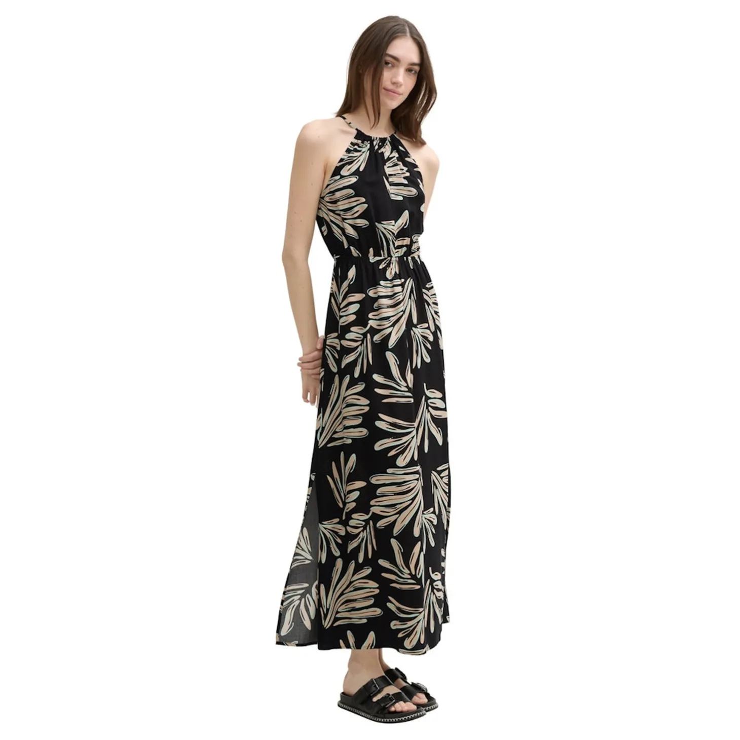 American neckline maxi dress
