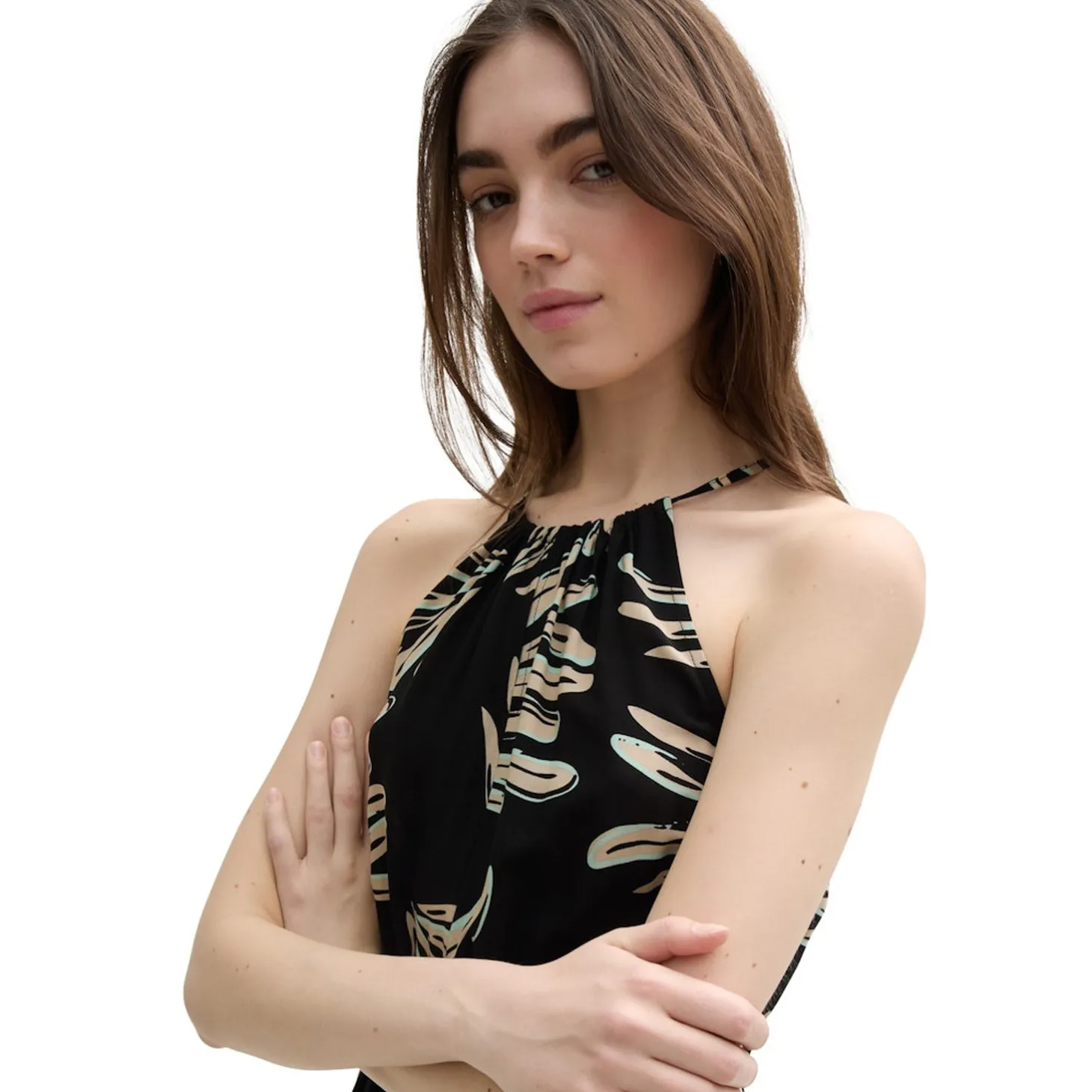 American neckline maxi dress