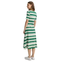 Block stripe midi dress