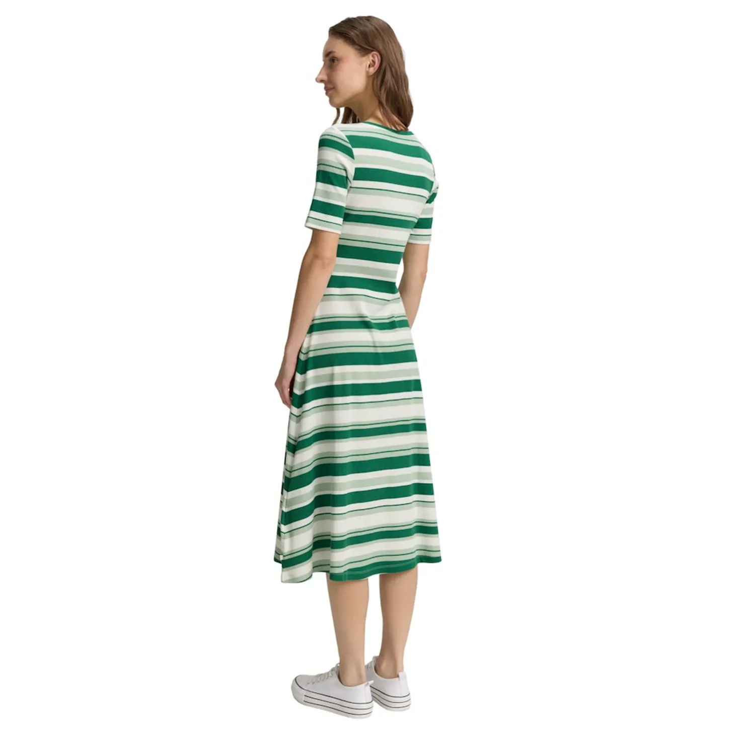 Block stripe midi dress