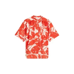 Blouse, feminine fit, stand up