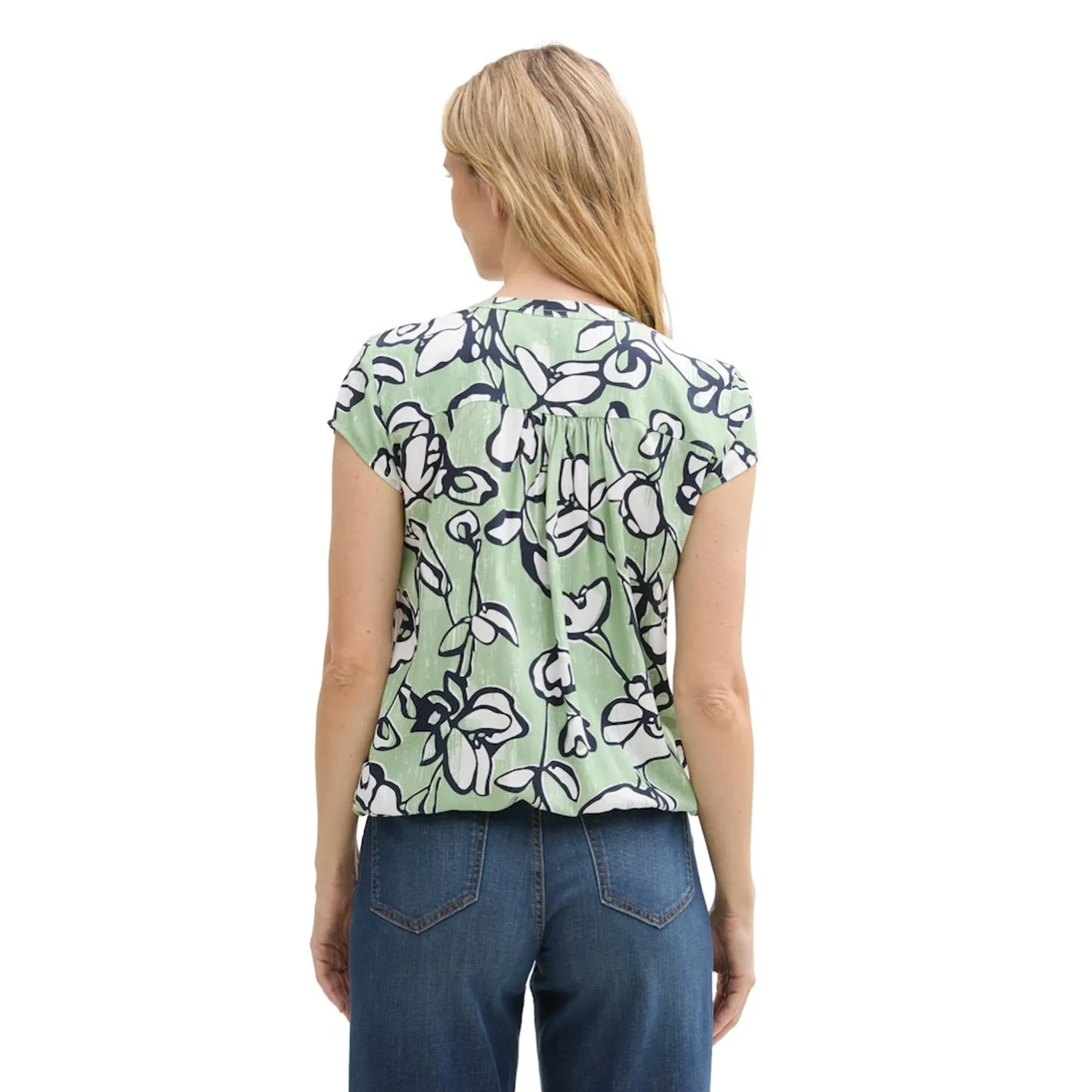 Blouse printed shortsleeve