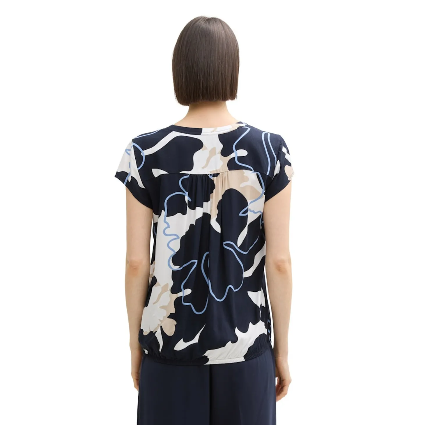 Blouse printed shortsleeve