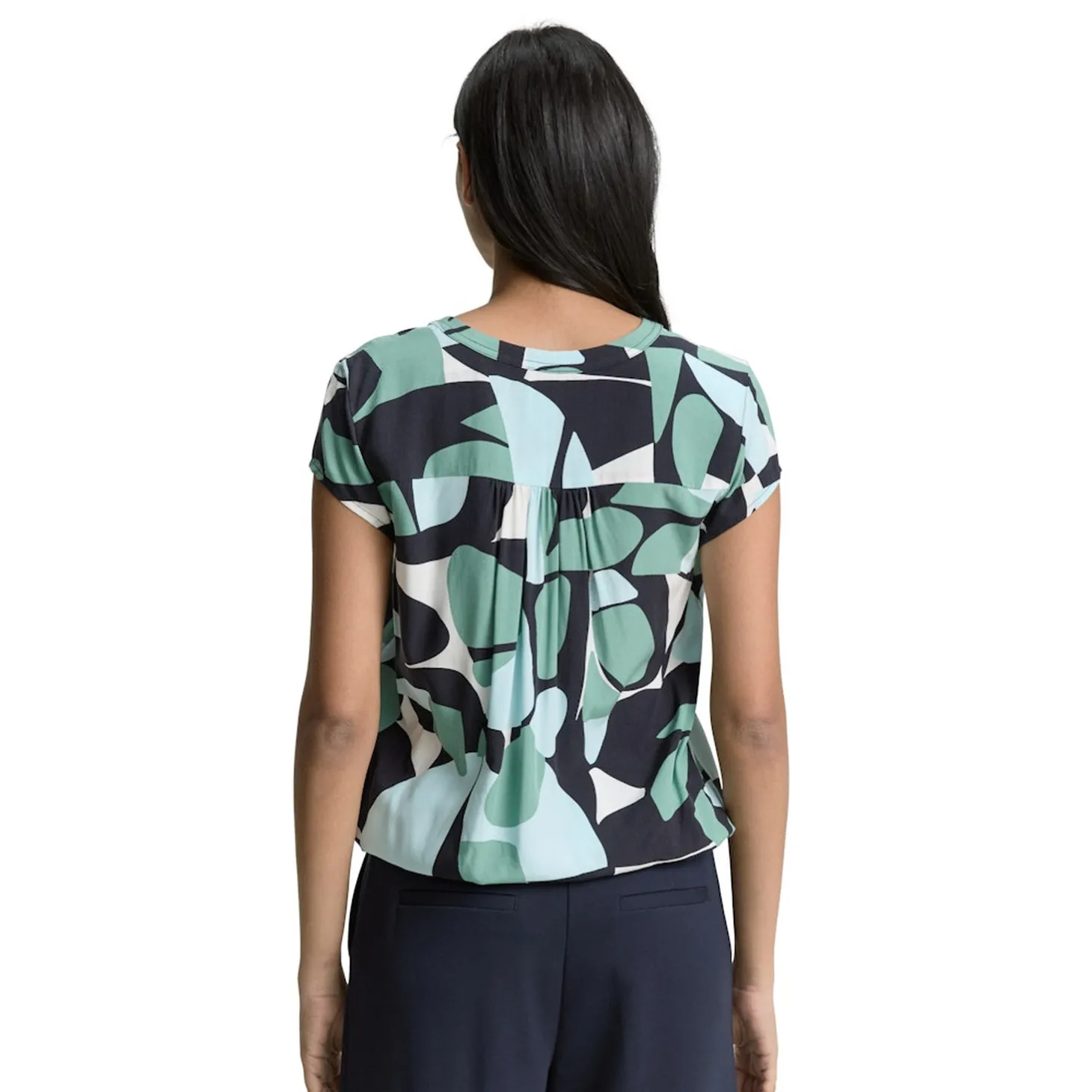 Blouse printed shortsleeve