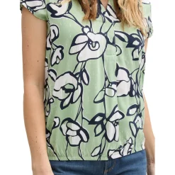 Blouse printed shortsleeve