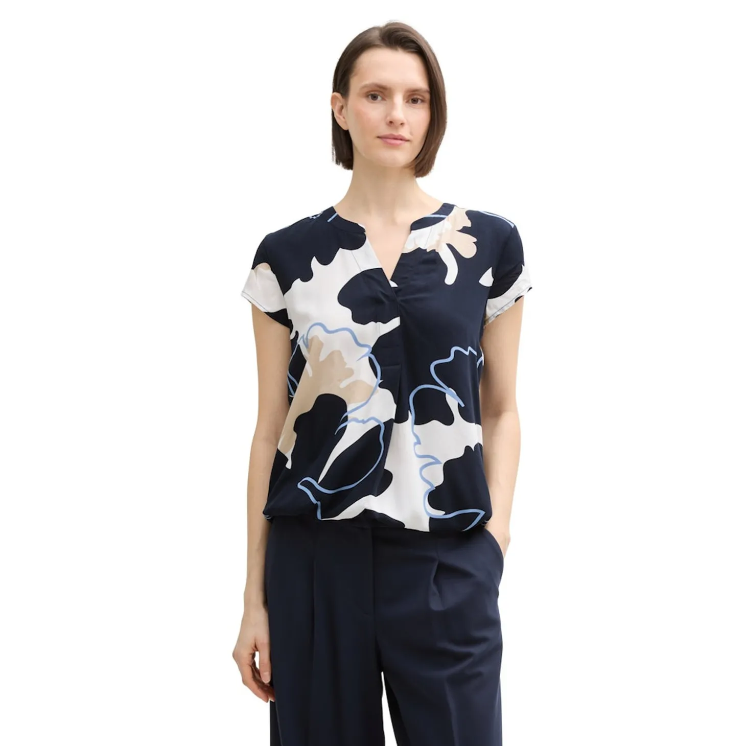 Blouse printed shortsleeve