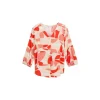 Blouse printed V-neck