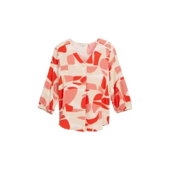 Blouse printed V-neck