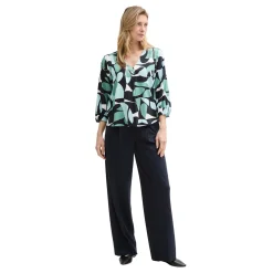 Blouse printed V-neck