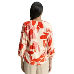 Blouse printed V-neck