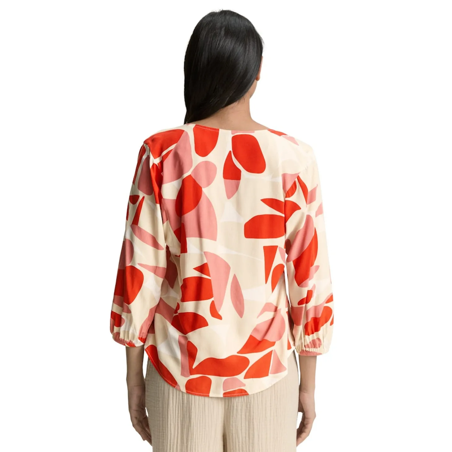 Blouse printed V-neck