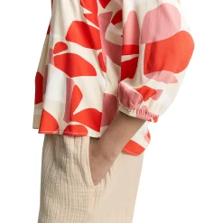 Blouse printed V-neck