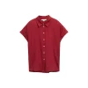 Blouse shortsleeve with linen