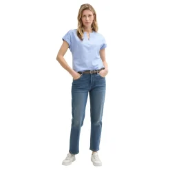 Blouse shortsleeve with slub s