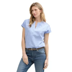 Blouse shortsleeve with slub s