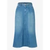 Blue Denim Midi Skirt