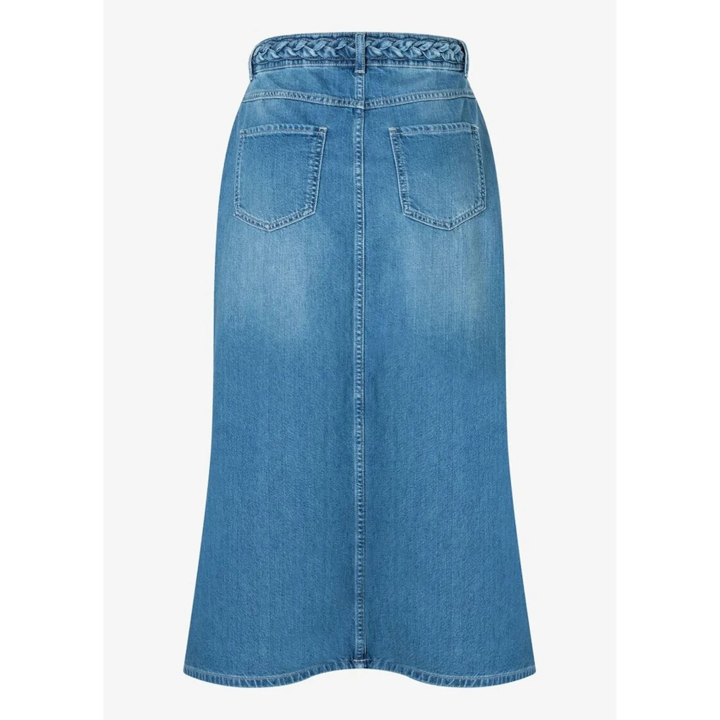 Blue Denim Midi Skirt