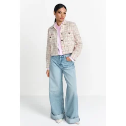 Boxy jacket with shirt collar
