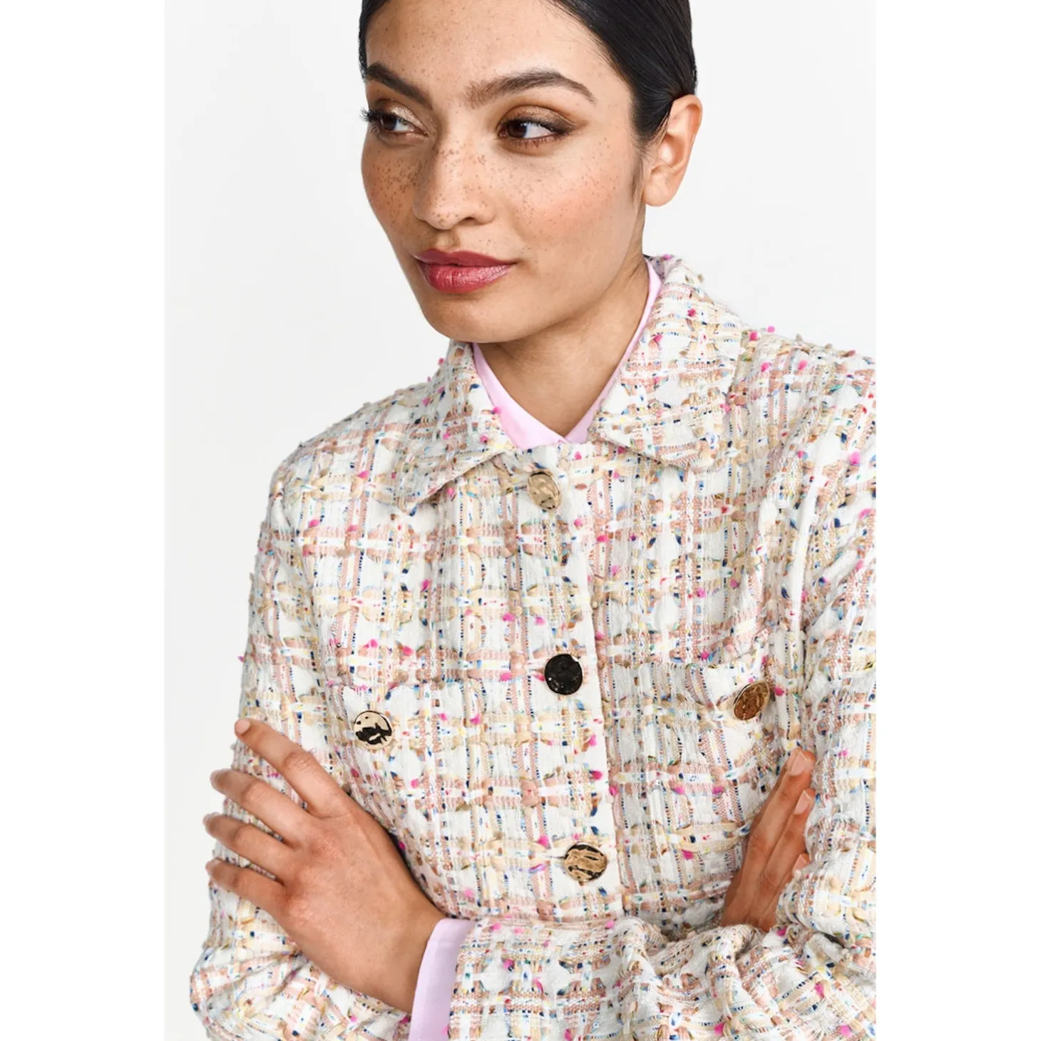 Boxy jacket with shirt collar