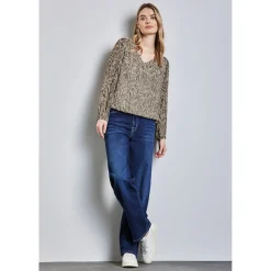 Chiffon V-neck blouse w gather