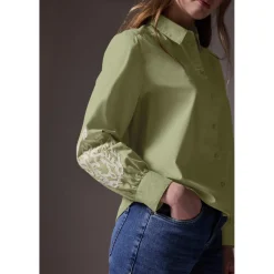 Cotton Shirtcollar blouse w em