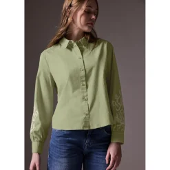 Cotton Shirtcollar blouse w em