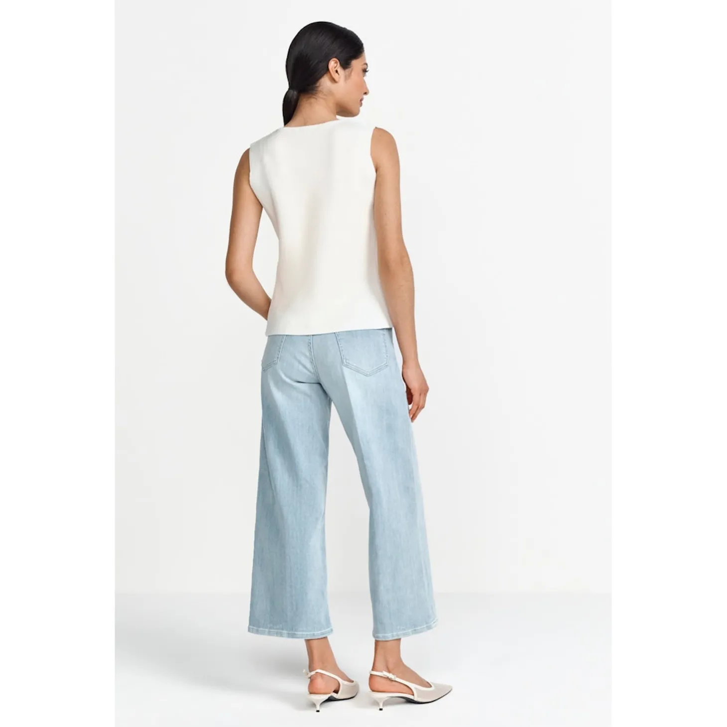 Culotte Light Blue Satin Denim