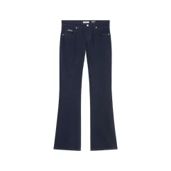 Denim Trousers, Mid Waist, Fla