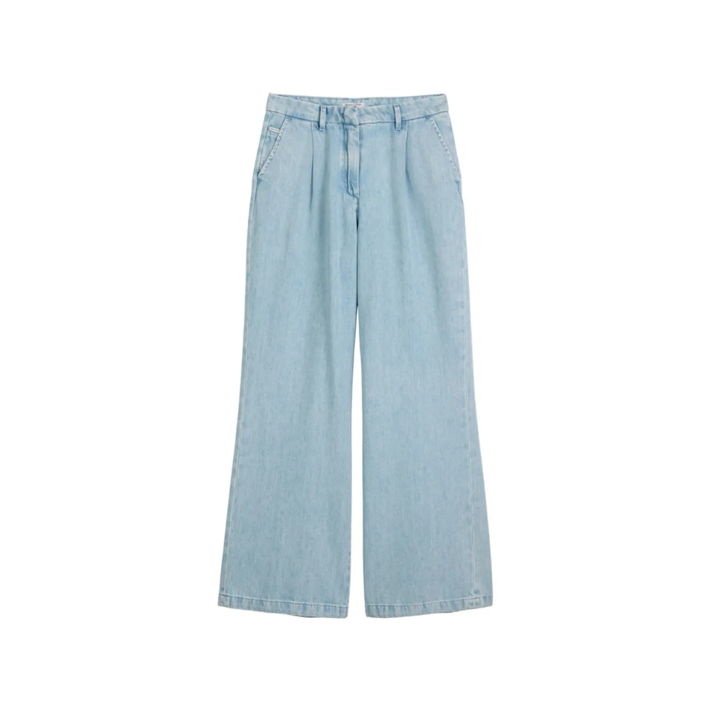 Denim Trousers, Pleated, Wide