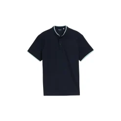 Detailed printed stand-up polo