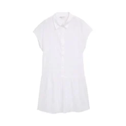 Embroidered dot shirt dress