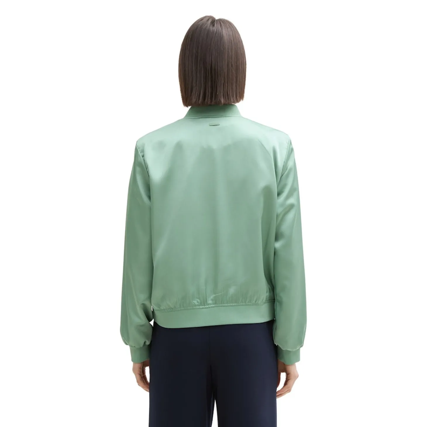 Feminine bomber collar jacket