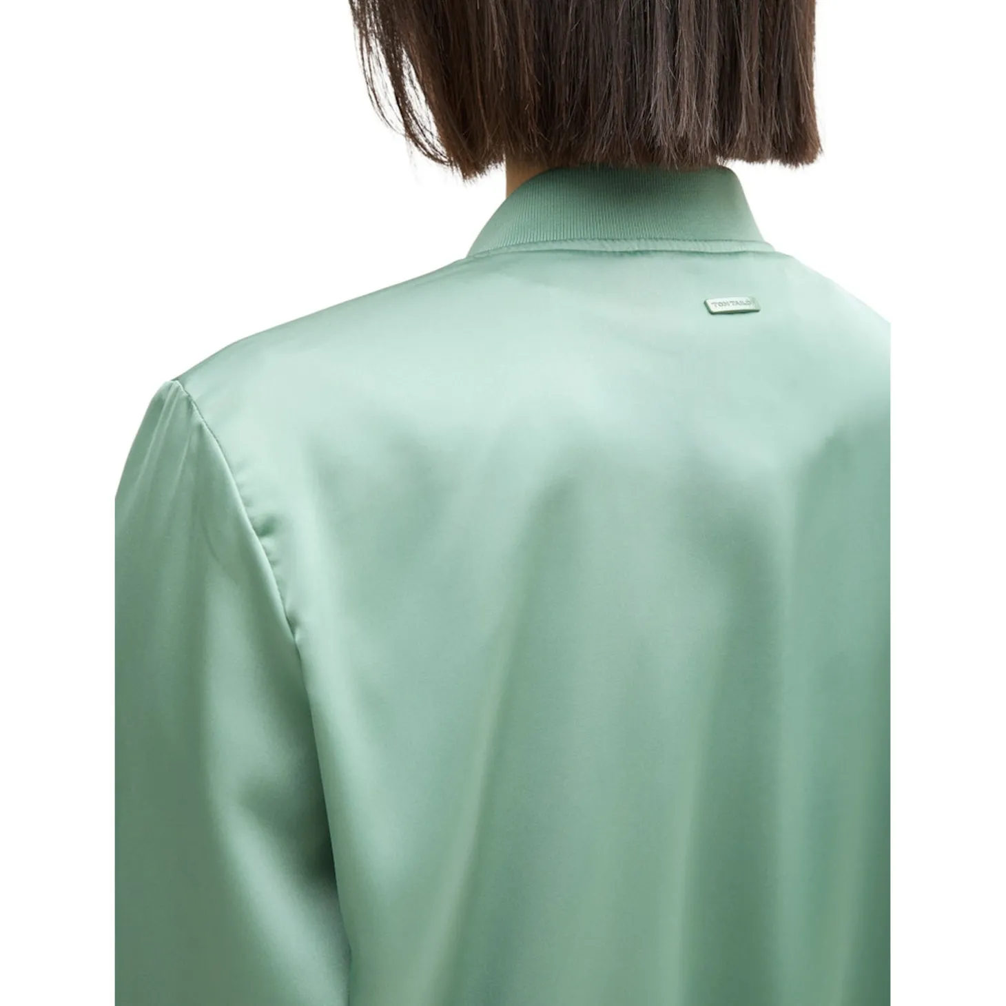 Feminine bomber collar jacket