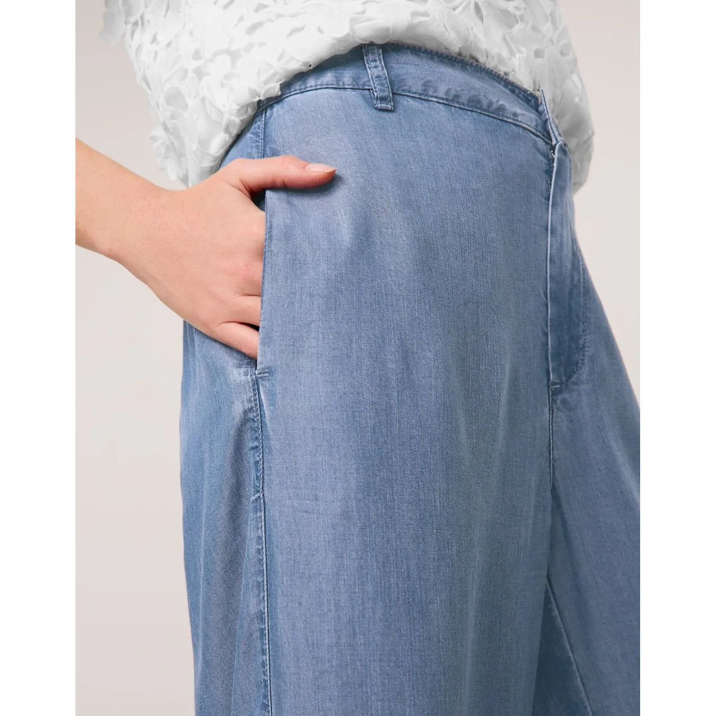 HOSE JEANS LANG PALAZZO