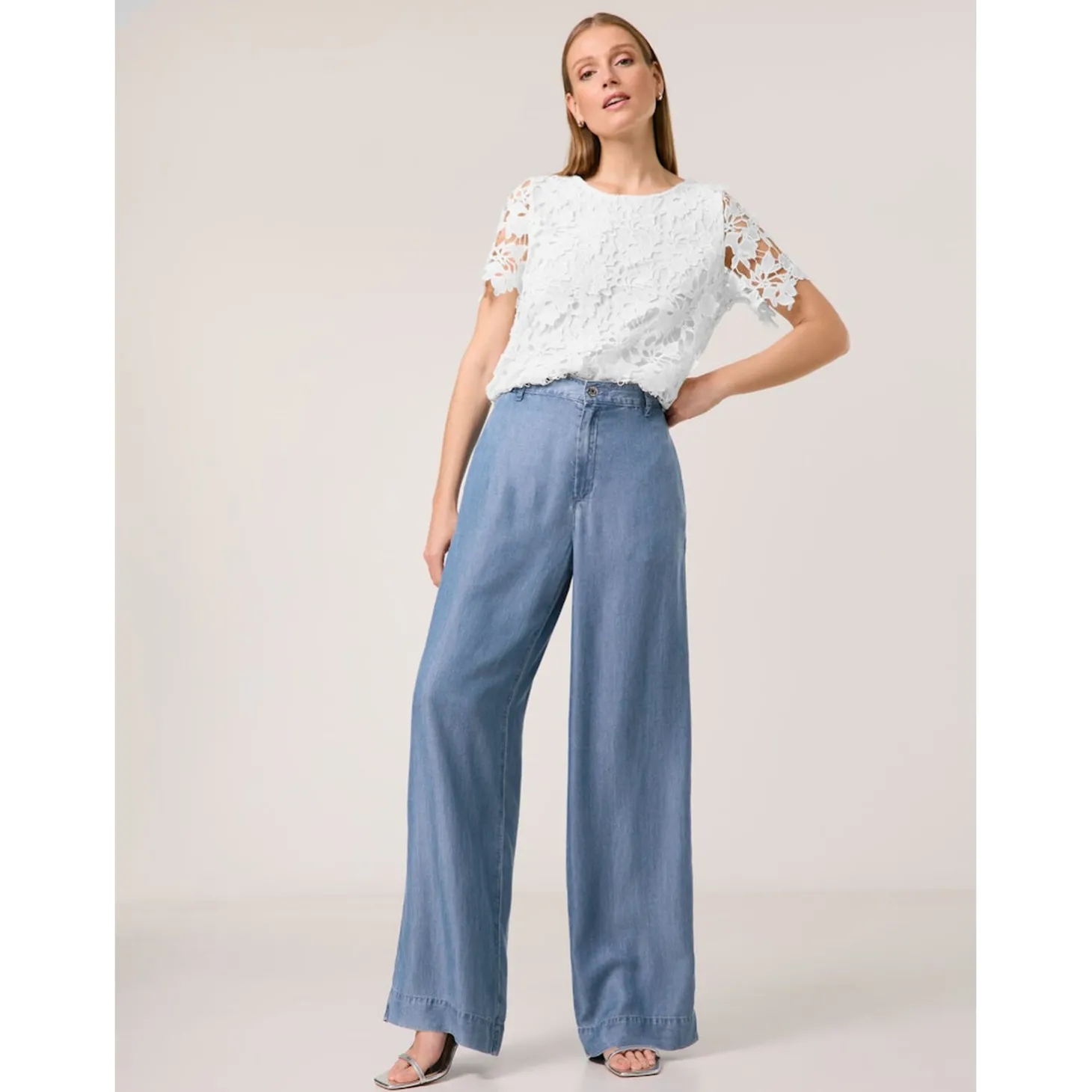 HOSE JEANS LANG PALAZZO