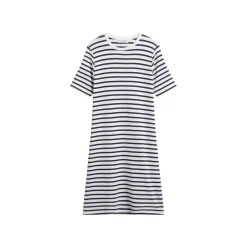 Jersey dress, wide seam, round