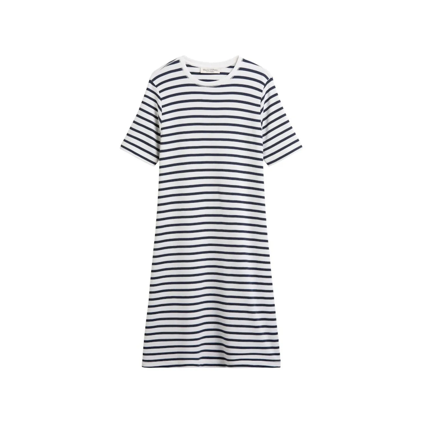Jersey dress, wide seam, round