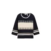 Knit colored stripe pullover