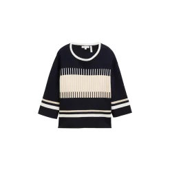 Knit colored stripe pullover