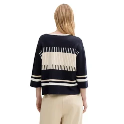 Knit colored stripe pullover