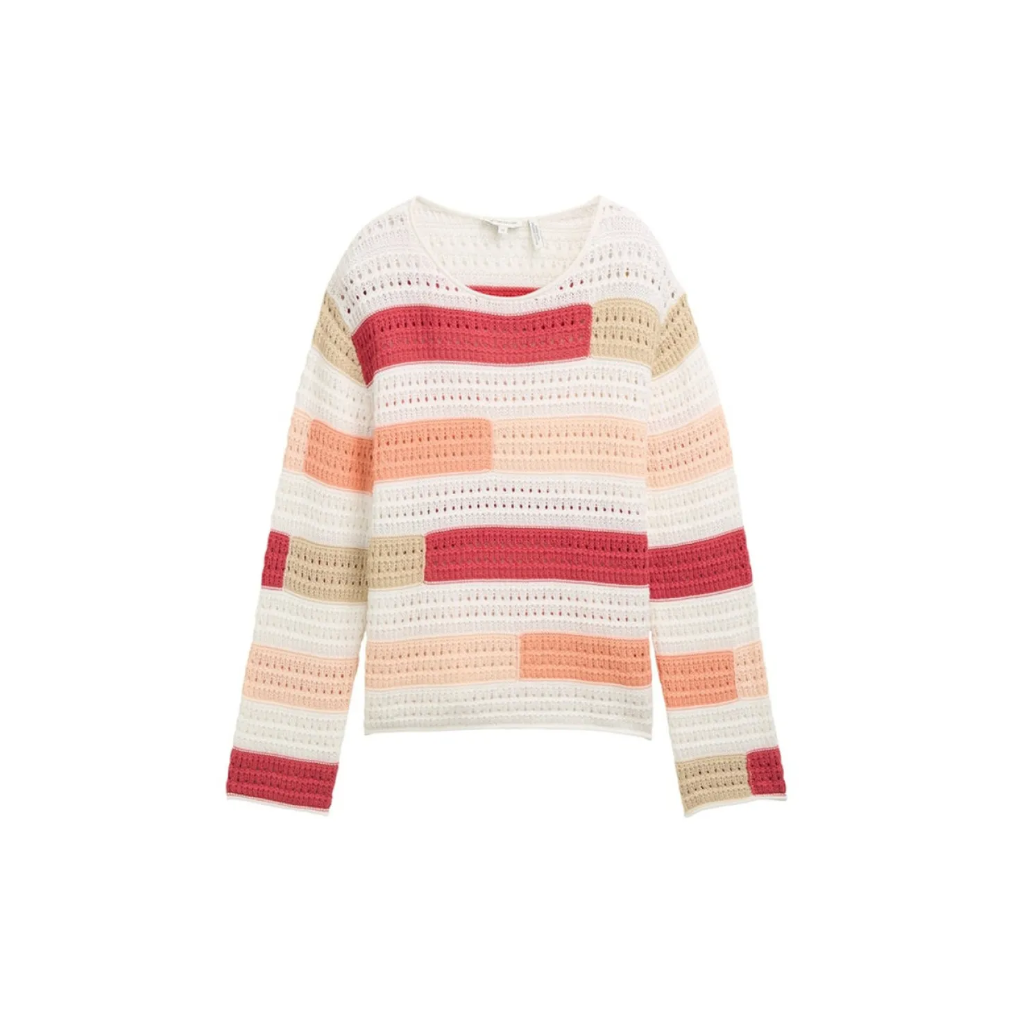 Knit open structure pullover