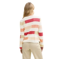 Knit open structure pullover
