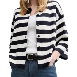 Knit striped cardigan