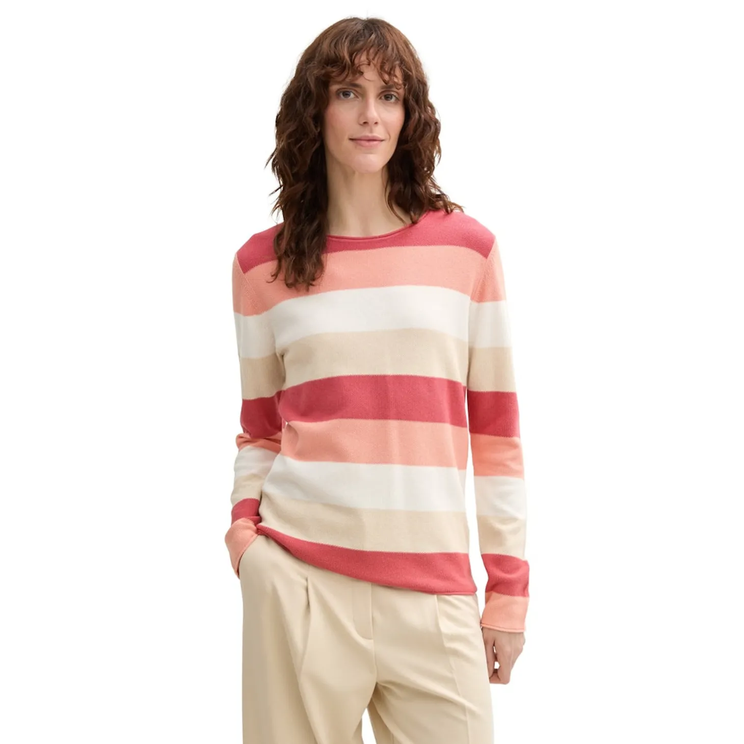 Knit structured striped