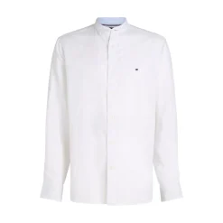 LINEN BLEND MAO COLLAR SHIRT