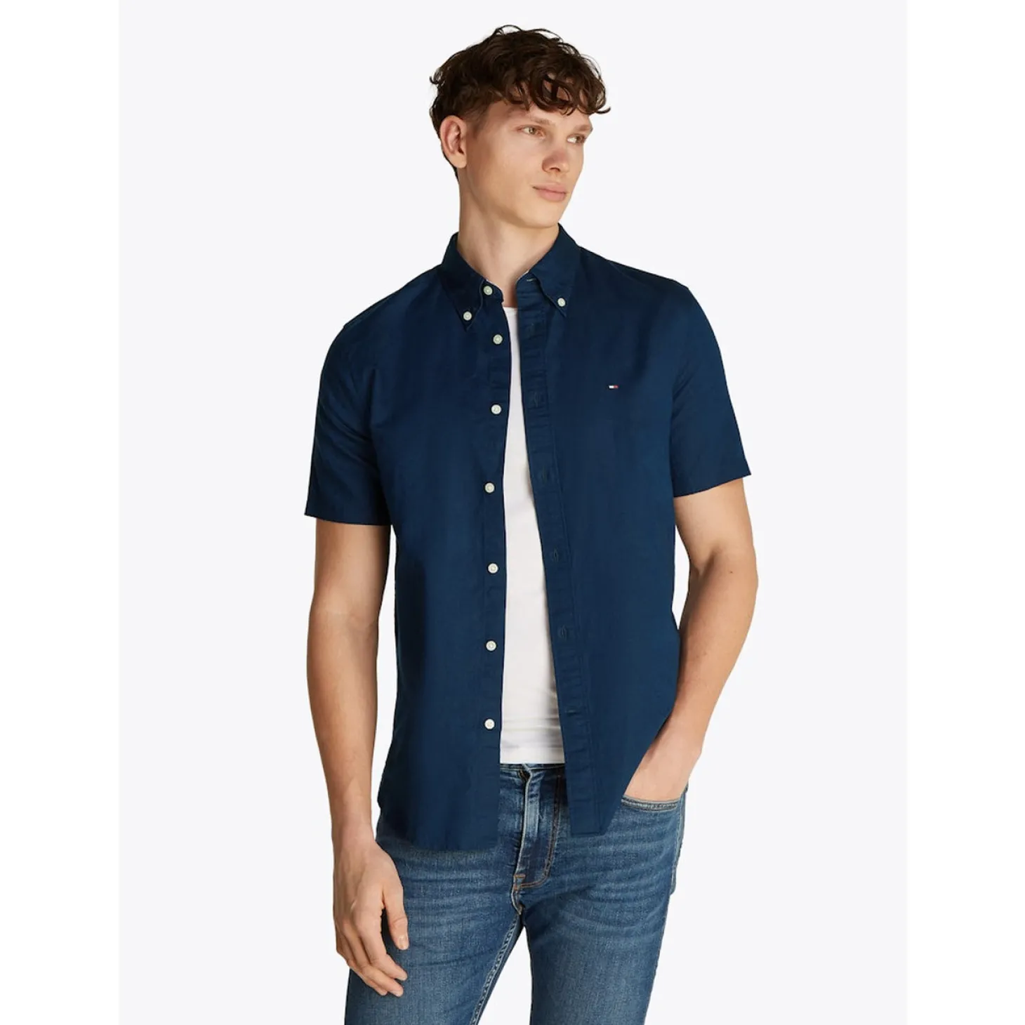 LINEN BLEND SOLID SS RF SHIRT