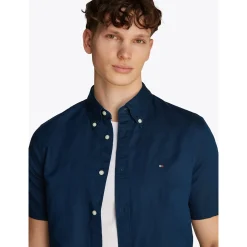 LINEN BLEND SOLID SS RF SHIRT