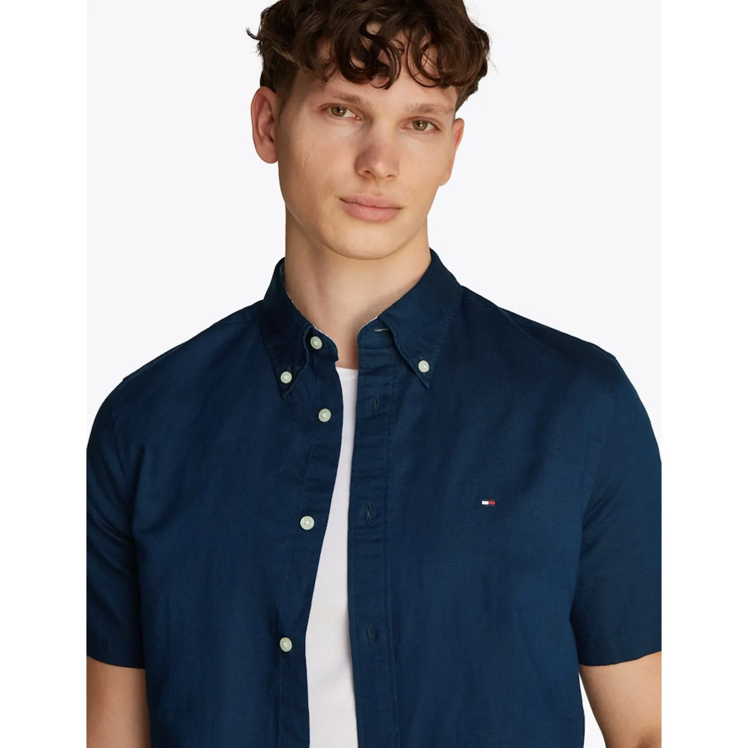 LINEN BLEND SOLID SS RF SHIRT