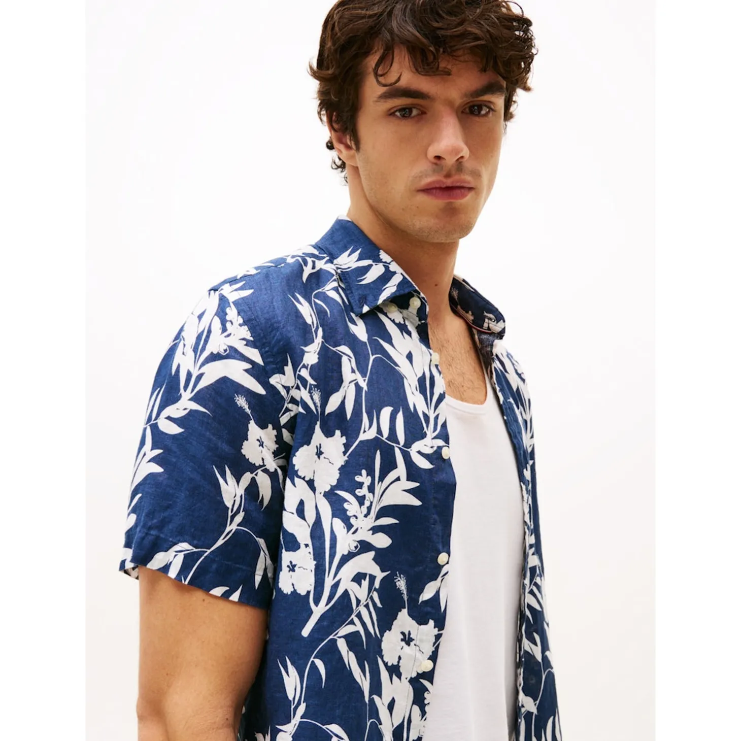 LINEN TROPICAL PRT SS RF SHIRT